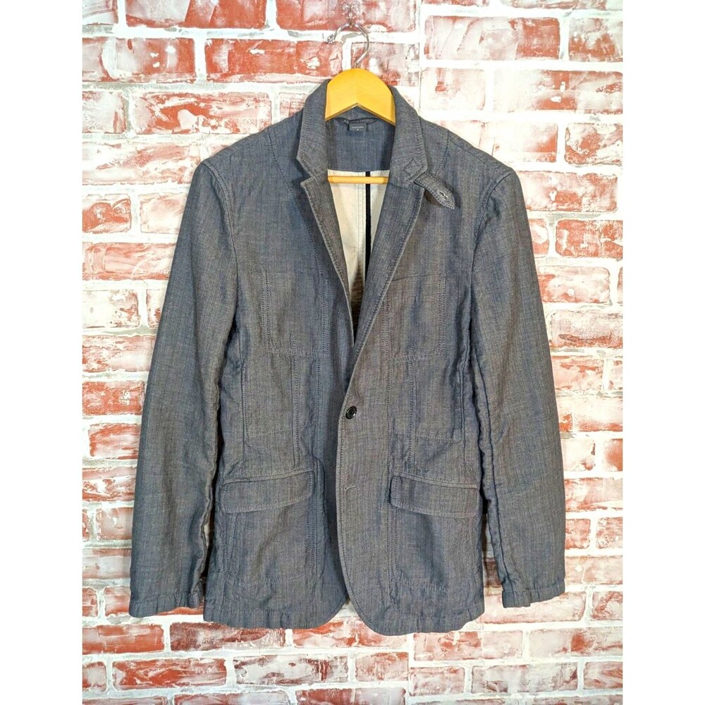 Armani Exchange A|X Men's Gray Herringbone Cotton Slim Blazer Jacket S